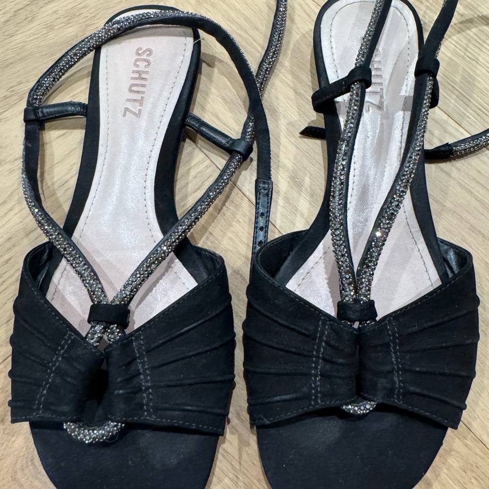 Schutz Black Strappy Sandals (Brazil size 36)